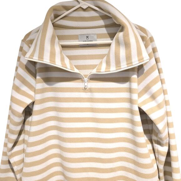 Dudley Stephens Prospect Pullover Half-Zip Vello Fleece Tan & White, Size XL - Picture 5 of 10
